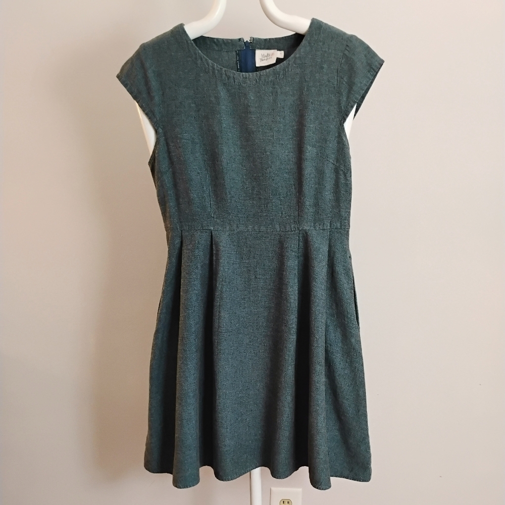 Mata Traders Devonshire Dress Heathered Teal Green Medium